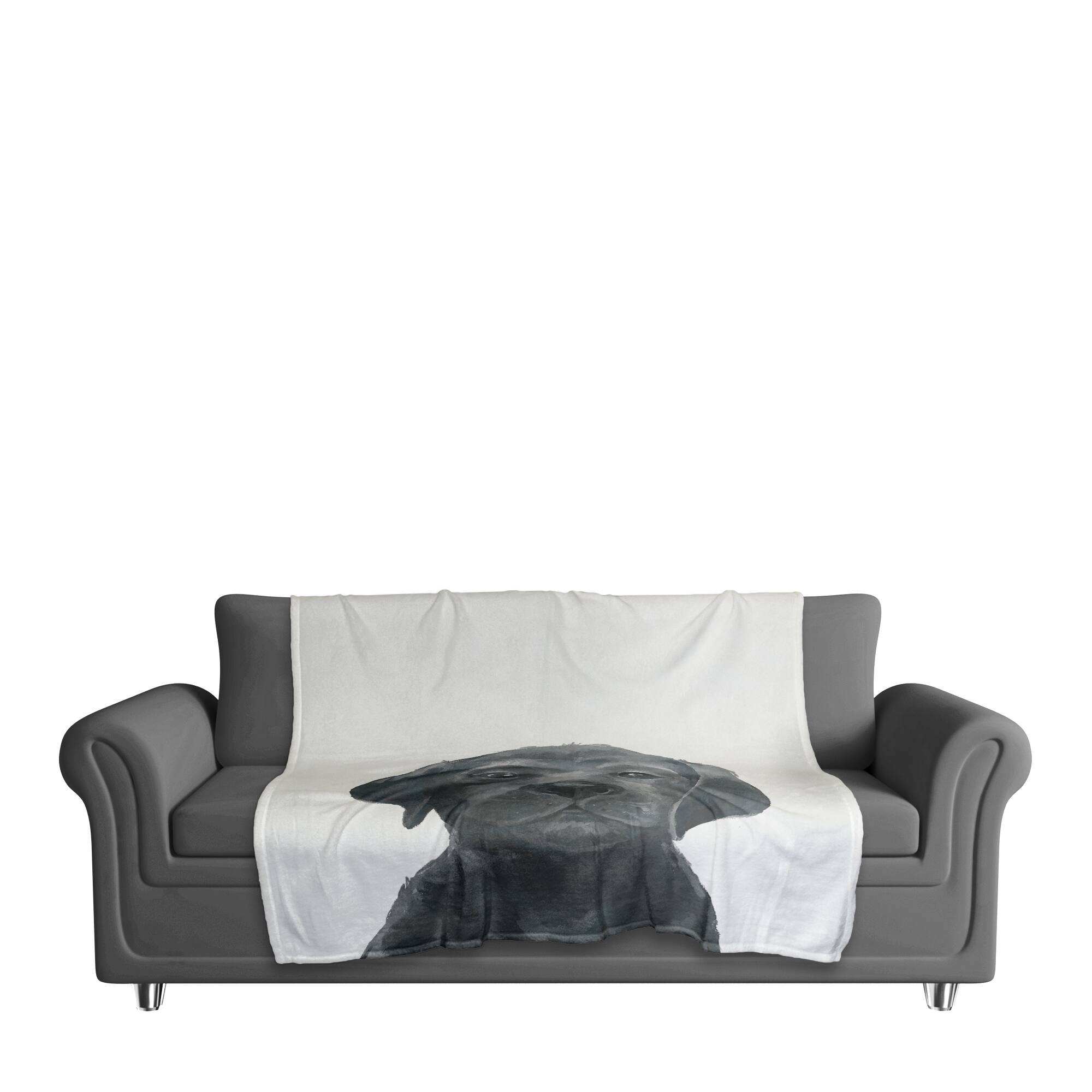 50" x 60" Black Lab Puppy Coral Fleece Blanket